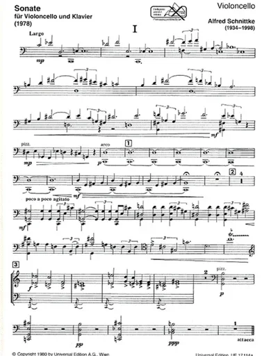 Schnittke, Alfred: Sonata No.1 1978 (cello & piano)