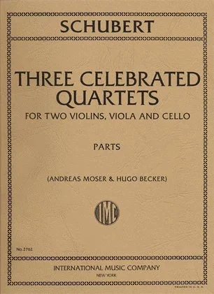 Schubert, F.: Three Celebrated Quartets for two violins, viola and cello (parts)