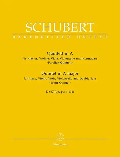 Schubert, F.: Trout Quintet in A Major Op.114 (piano, violin, viola, cello, bass) Barenreiter