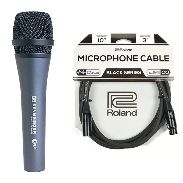 Sennheiser e835 Handheld Cardioid Dynamic Microphone and XLR Cable Bundle