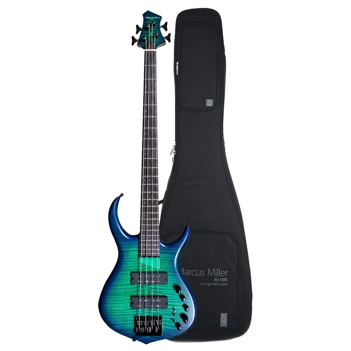 Sire Marcus Miller M7 Alder/Maple 4-String Transparent Blue (2nd Gen) and Sire Gig Bag Bundle