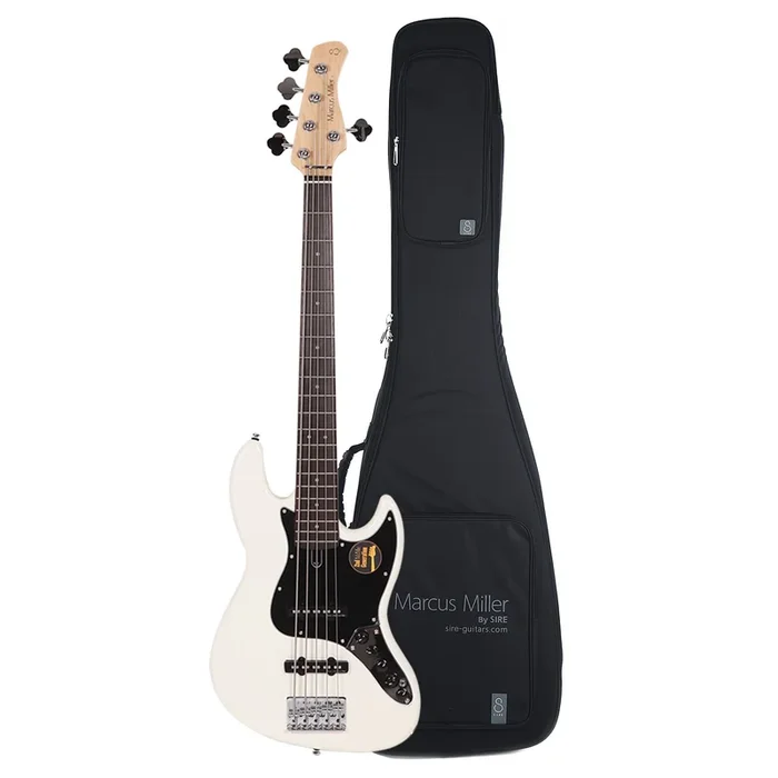 Sire Marcus Miller V3 5-String Antique White (2nd Gen) and Sire Gig Bag Bundle