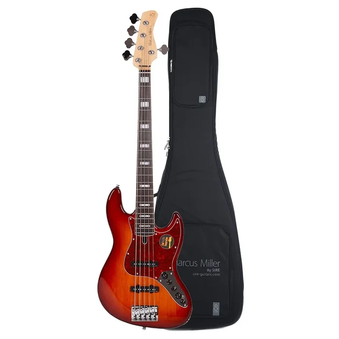 Sire Marcus Miller V7 Alder 5-String Tobacco Sunburst (2nd Gen) and Gig Bag Bundle