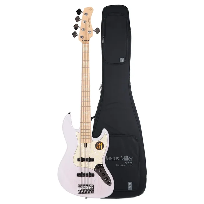 Sire Marcus Miller V7 Swamp Ash 5-String White Blonde (2nd Gen) and Sire Gig Bag Bundle