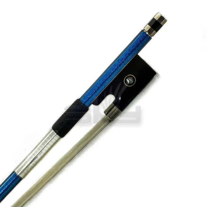 SKY 4/4 Violin Bow Satin Carbon Fiber Round Stick Double Pearl Eye Frog – Blue