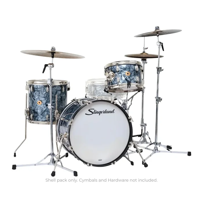 Slingerland Radio King 3-piece Shell Pack – Black Diamond Pearl Wrap