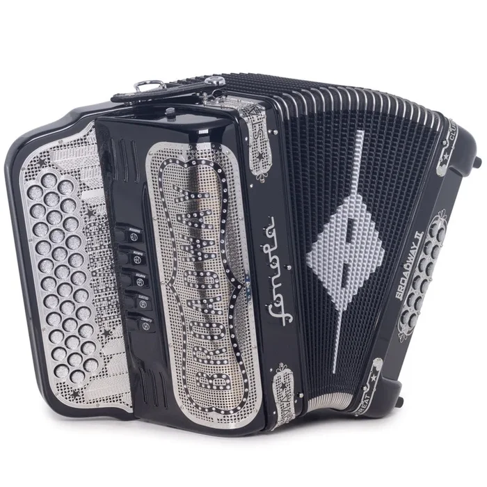 Sonola Special Edition Broadway Accordion 5 Switch FBE Black with Silver