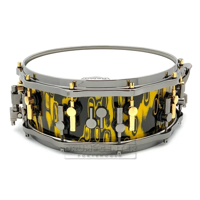 Sonor SQ2 Heavy Beech Snare Drum 14×5.5 Yellow Tribal w/Black & Gold Hardware