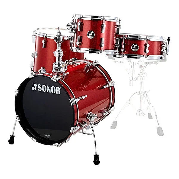 Sonor SSE 10 Safari Special Edition Acoustic Drum Shell Set – Red Galaxy Sparkle