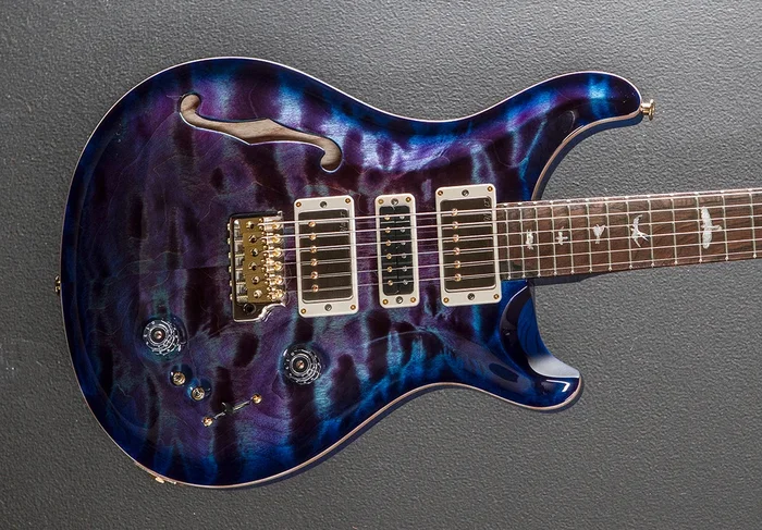 Special Semi-Hollow Wood Library Limited – Dark Aquableux Purple Burst w/Swamp Ash