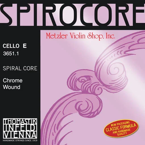 SPIROCORE cello E string, chrome wound, medium, by Thomastik-Infeld