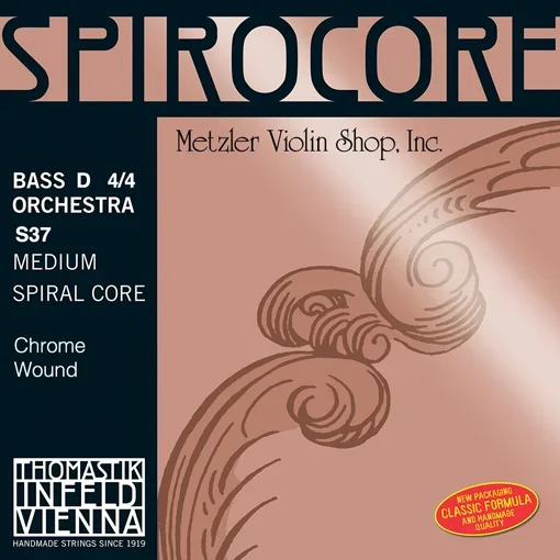 SPIROCORE chrome-wound Bass D string, 3/4 orchestra, by Thomastik-Infeld