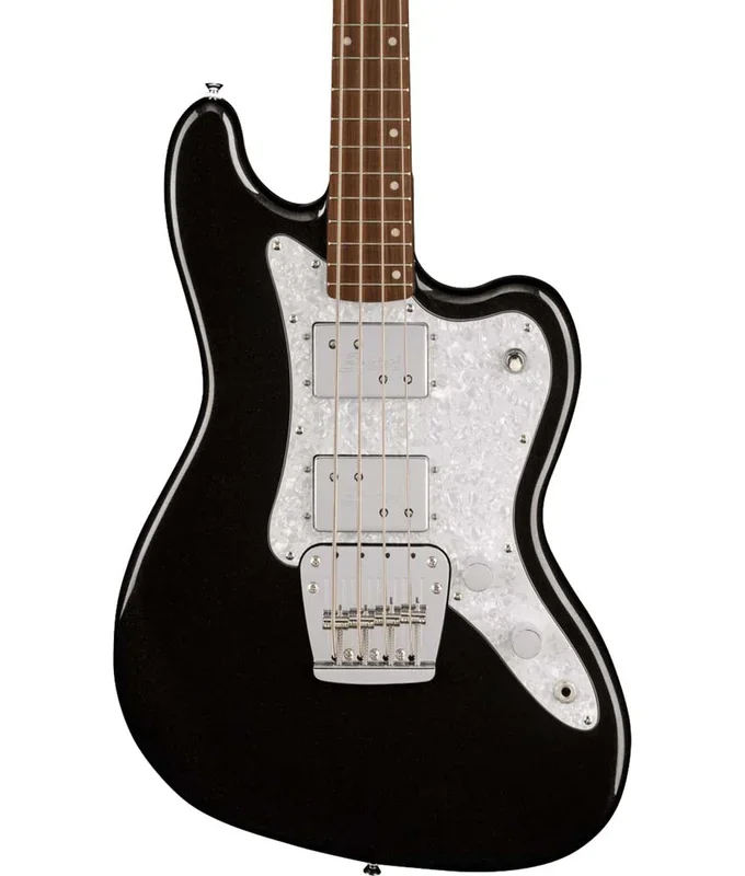 Squier Paranormal Rascal Bass HH, Laurel Fingerboard, White Pearloid Pickguard – Metallic Black