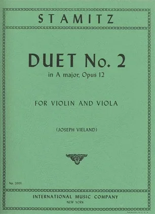 Stamitz, C. : Duet No.2 in A major, Op.12 (Violin & Viola)