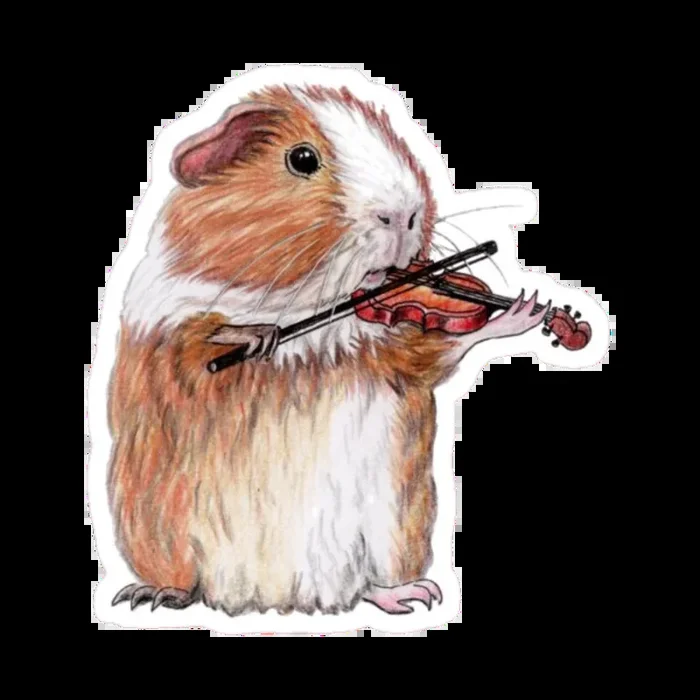 Sticker – Guinea Pig playing Violin