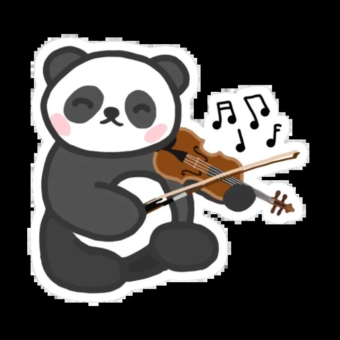 Sticker – Panda Playing the Violin