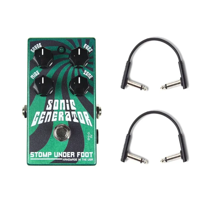 Stomp Under Foot Sonic Generator Fuzz w/RockBoard Flat Patch Cables Bundle
