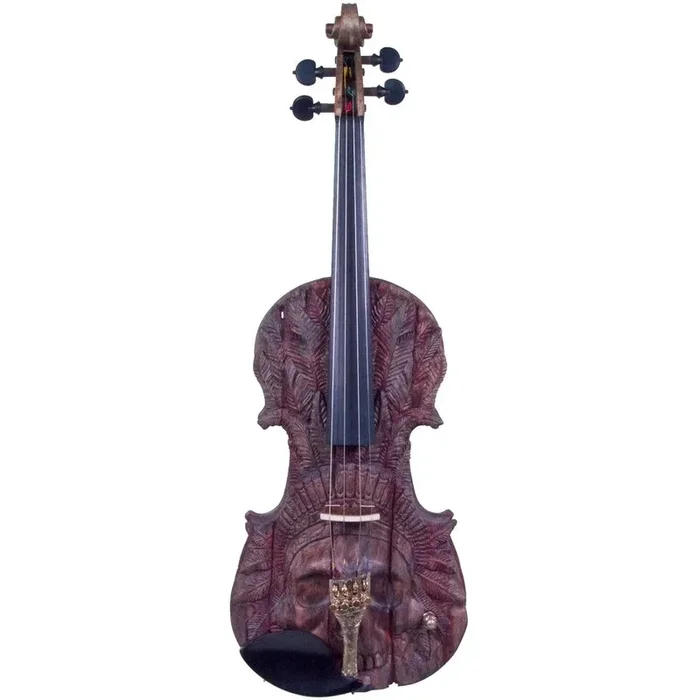 Stratton Skull Custom Hand Carved electric violin, Noble Blood Headdress with Starfish pickup