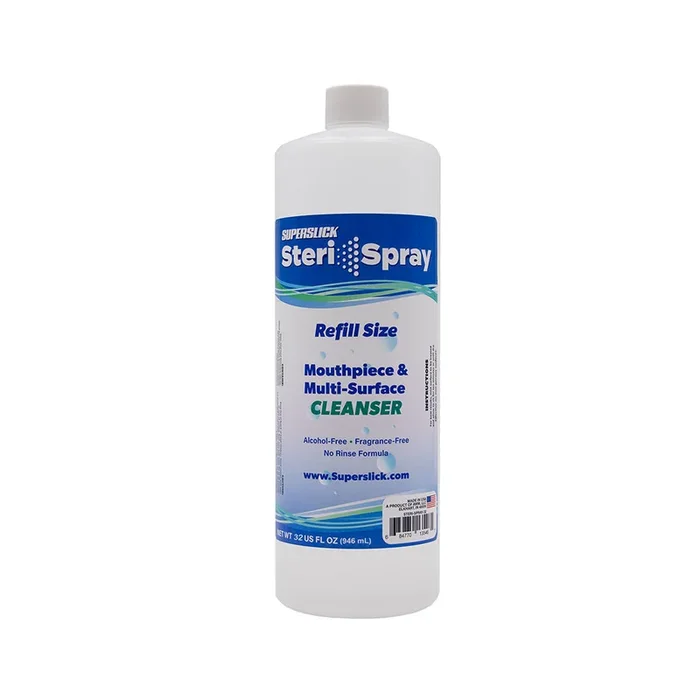Superslick Steri-Spray Mouthpiece and Multi-Surface Cleanser – 32 oz Refill