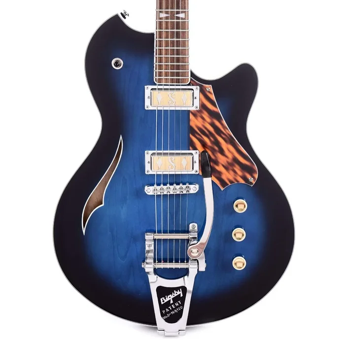 Supro 2052ABB7 Clermont Midnight Blueburst w/Bigsby