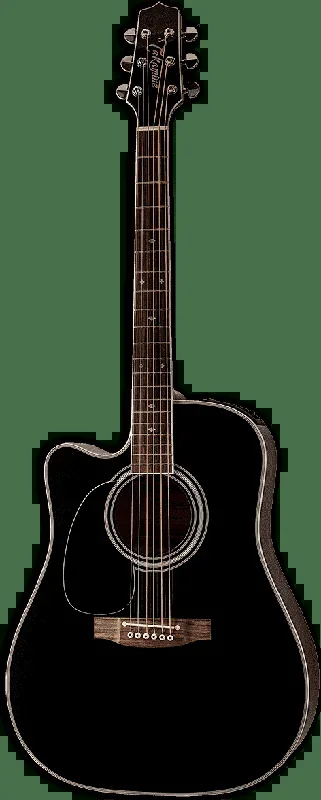 Takamine EF341SC-LH Left-Handed Dreadnought Acoustic-Electric Guitar – Black