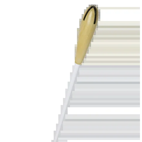 TAKT Baton 13″ – White Stick with Small Boxwood Handle and Ebony Cross