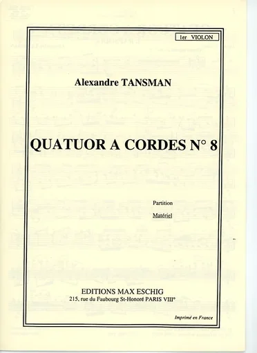 Tansman, Alexander: String Quartet No.8
