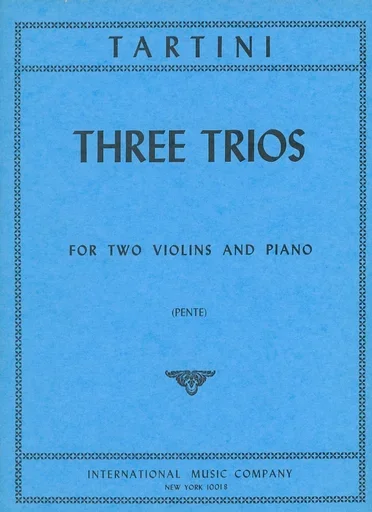Tartini (Pente): Three Trios (2 violins & piano) IMC