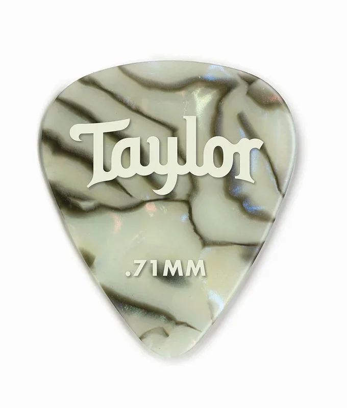 Taylor Celluloid 351 Picks (Medium) .71mm, 12-Pack – Abalone