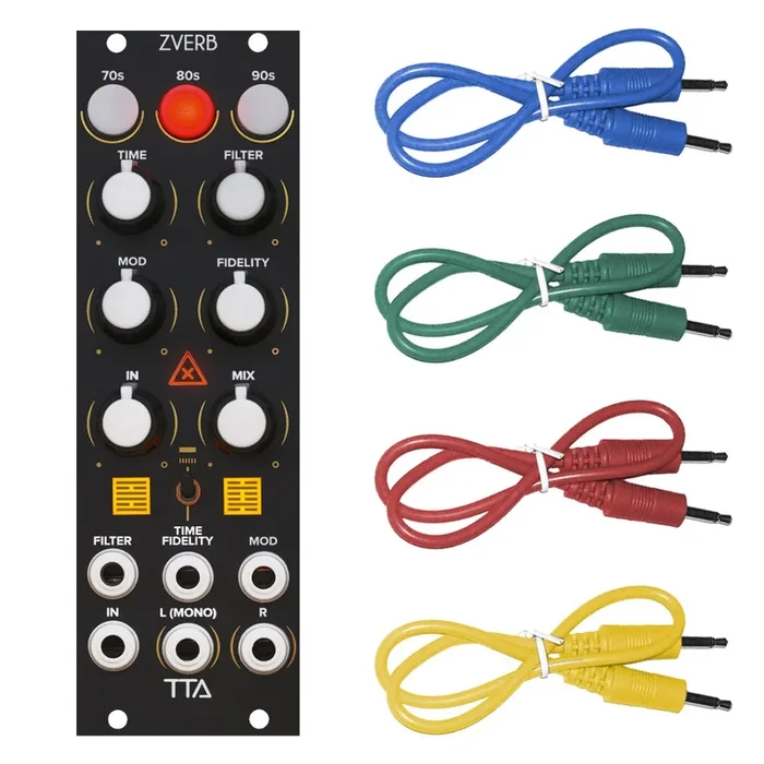 Tiptop Audio ZVERB Reverb Effects Module – Black Panel COLOR CABLE KIT