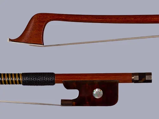 Tortoise & Gold round Pernambuco cello bow, 78.9g | Metzler Violins