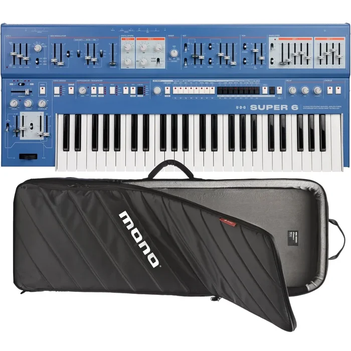 UDO Audio Super 6 12-Voice Polyphonic Keyboard Synthesizer – Blue CARRY BAG KIT
