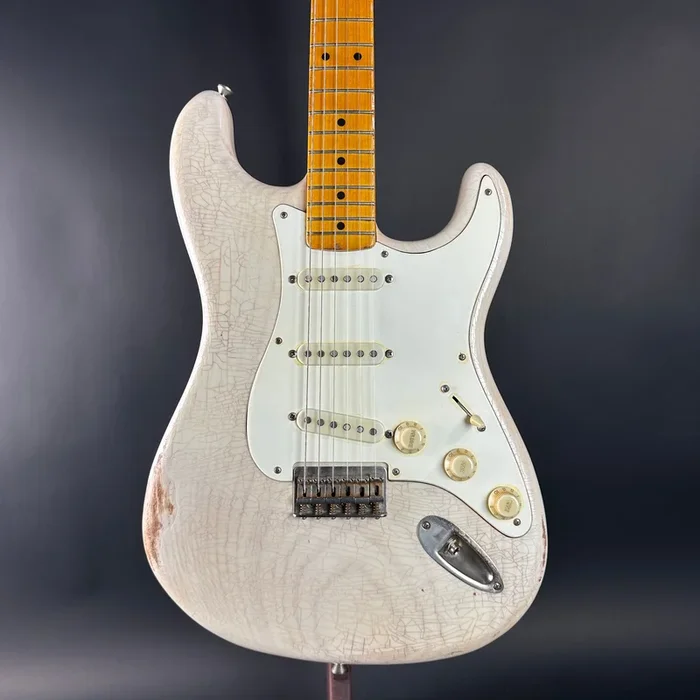 Used 2020 Whitfill Custom Guitars S Style Hardtail Olympic White w/case TSU23064