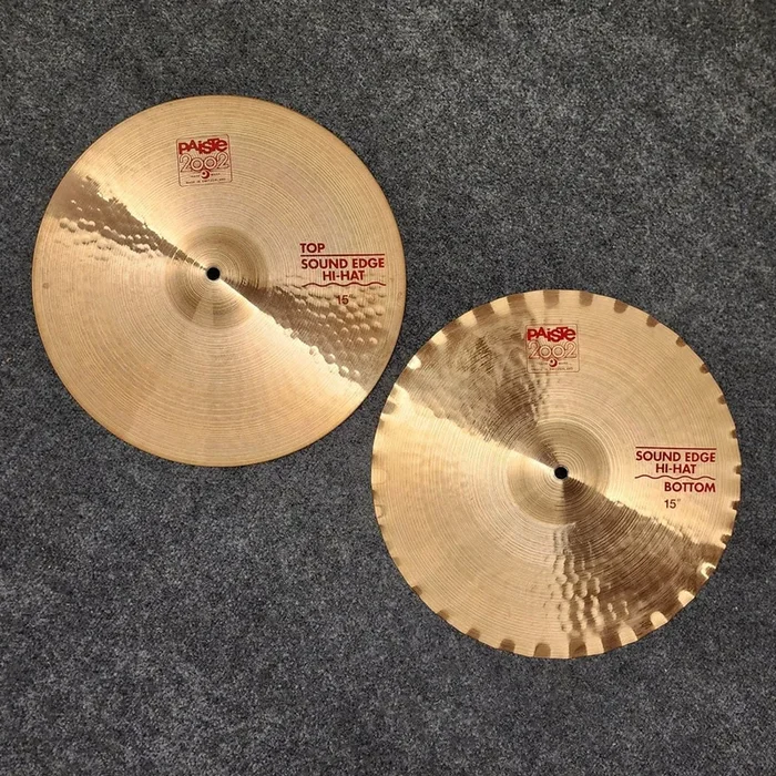 Used Paiste 2002 Sound Edge Hi Hat Cymbals 15″