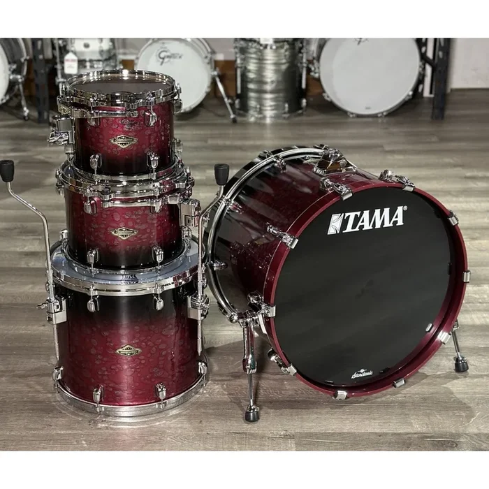 Used Tama Starclassic Walnut/Birch 4pc Drum Set Molten Dark Raspberry Fade