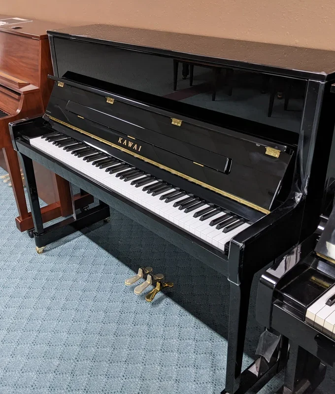 UTSA 2023 Kawai K300 Upright Piano | 48″| Polished Ebony | Used