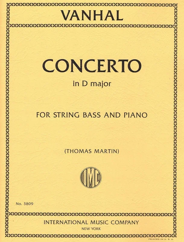 Vanhal, Concerto in D (ed. Martin) for Double Bass and Piano (IMC)