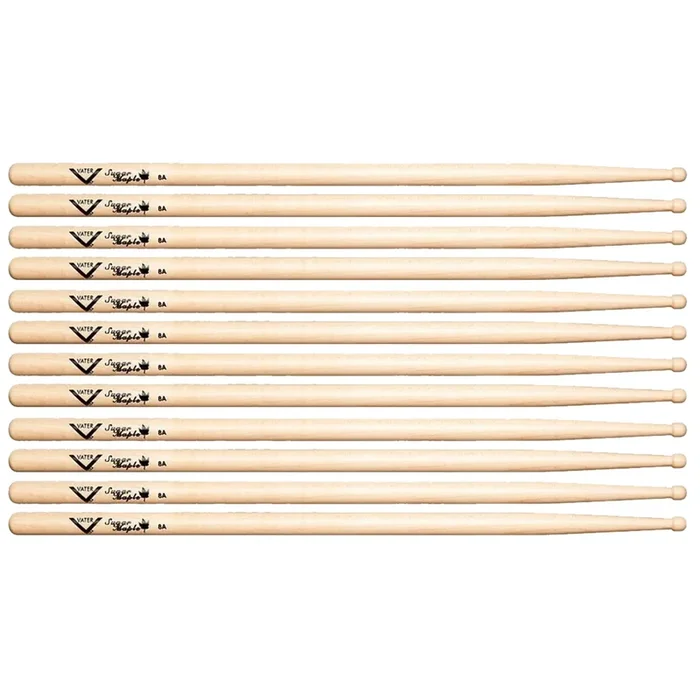 Vater 8A Sugar Maple Wood Tip Drum Sticks (6 Pair Bundle)