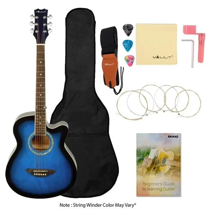 Vault EA10 40inch Medium Cutaway Acoustic Guitar- Blue Burst