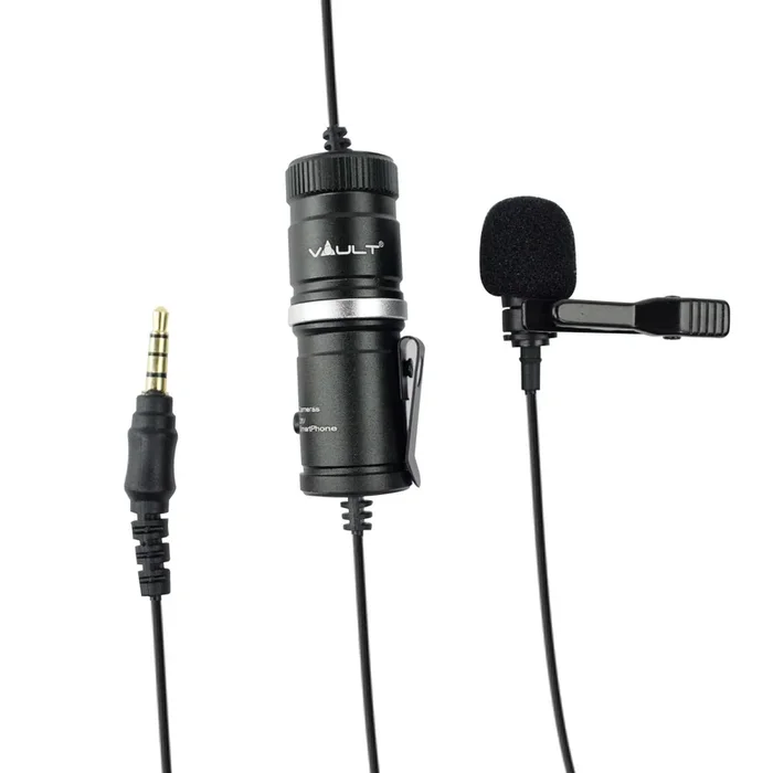 Vault VLM-B 3.5 Lavalier Microphone with 5.5 meter Audio Cable – Ideal for Vlogging, Podcasting, Conferences, Video chat
