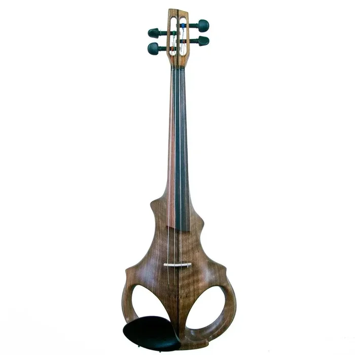 Violon électrique ETJ 4 cordes, corps traversant en noyer flammé et touche en ébène/wengé