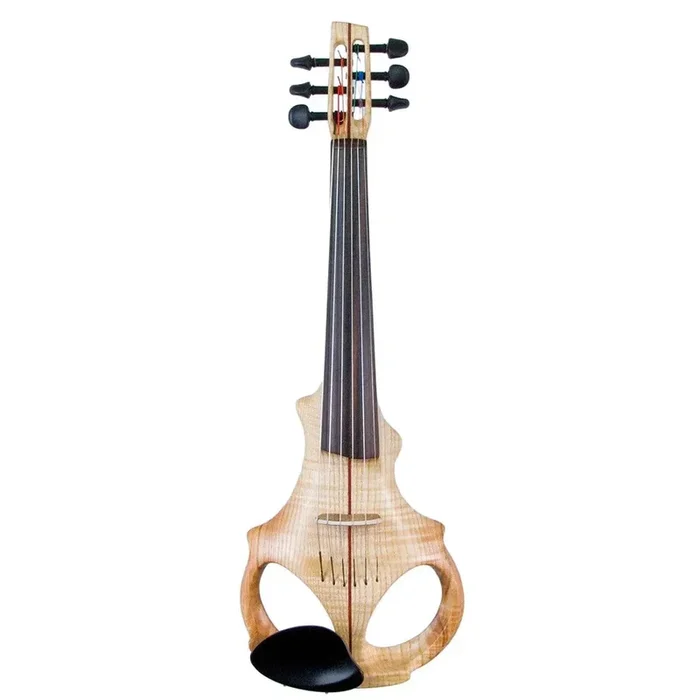 Violon électrique ETJ à 6 cordes, corps traversant en frêne flammé avec micro à motifs d’étoiles de mer