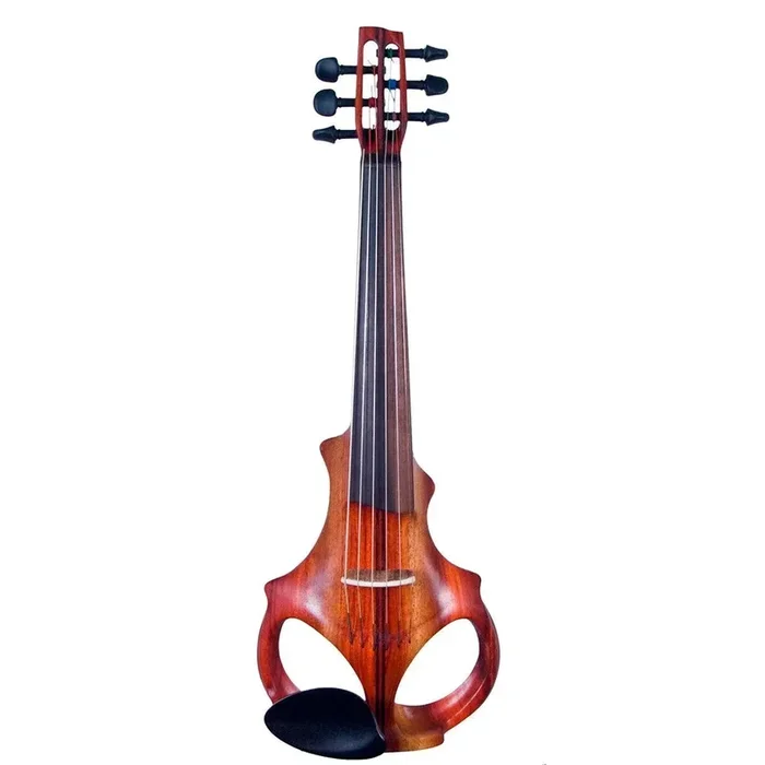 Violon électrique ETJ à 6 cordes, corps traversant en padouk bicolore avec micro à motifs d’étoiles de mer