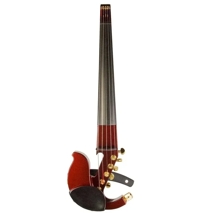 Violon Jordan à 5 cordes, cerise foncée métallisé avec chevalet Starfish Designs