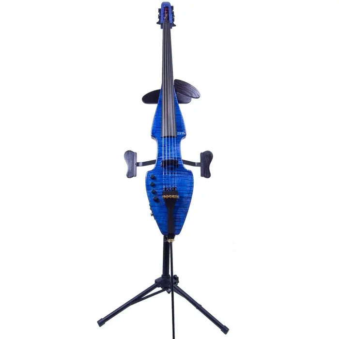 Violonchelo ZETA Strados Fusion de 5 cuerdas, arce flameado azul Sunburst