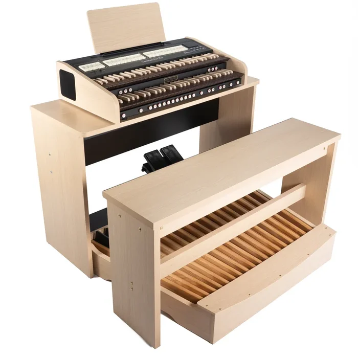 Viscount Cantorum Duo Plus Two Manual Portable Organ – Wood Keys W/ STAND, PEDALS, AND BENCH
