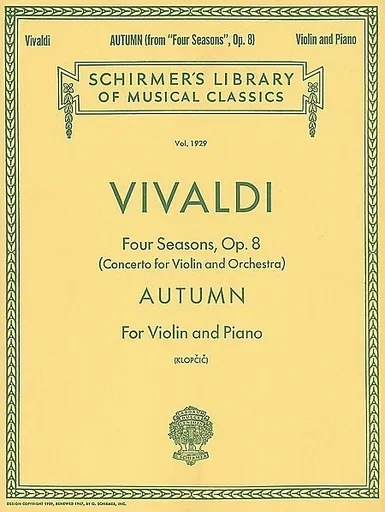 Vivaldi, A. (Klopcic): ”Autumn” – Four Seasons, Op.8 (violin, and piano accompaniment)