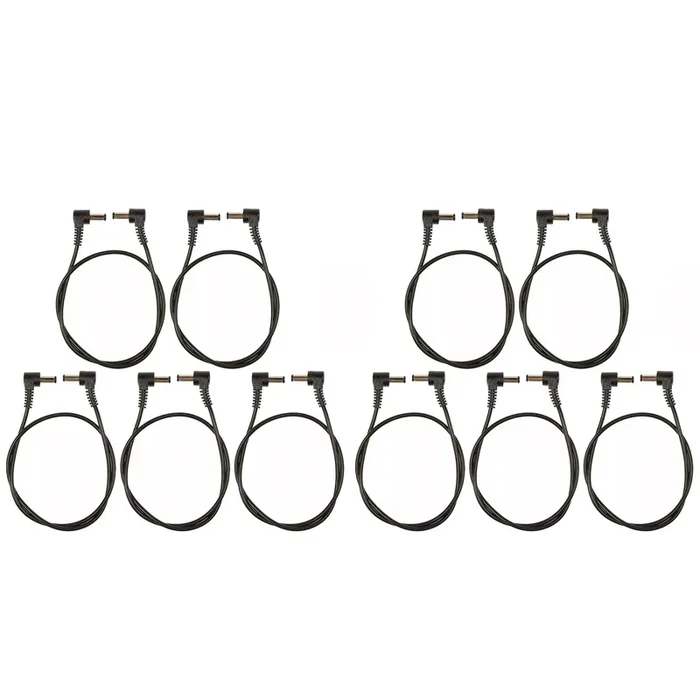 Voodoo Lab Cable 2.1mm Standard Polarity Center Negative Right-Right 18″ 10 Pack Bundle
