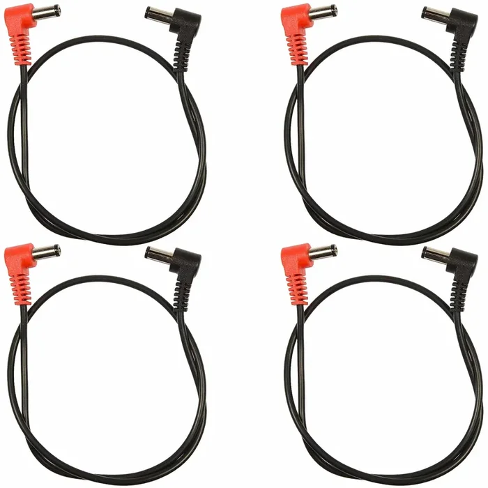 Voodoo Lab Cable 2.5mm Reverse Polarity Center Positive Right-Right 18″ 4 Pack Bunlde