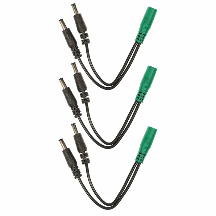 Voodoo Lab Cable Current Doubler Adapter – Two 2.1mm Straight Barrels – 2.1mm Female 4″ 3 Pack Bundle